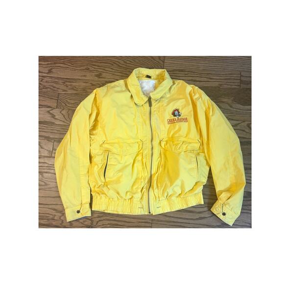 80s Vintage Captain Morgan Yellow Bomber Jacket Men’s Medium Spiced Rum Promo - Picture 1 of 8